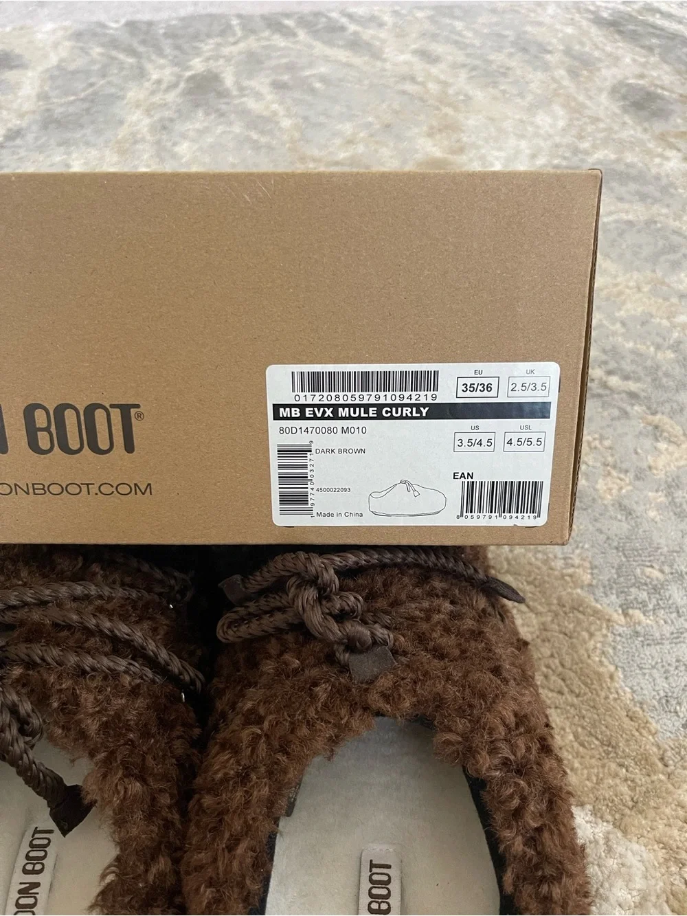 Moon Boot Kids Brown Faux-Shearling Cozy Slippers